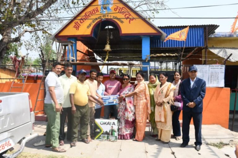 उपमेयर कार्यक्रम अन्तर्गत मन्दिरलाई ईन्भटर सहयोग
