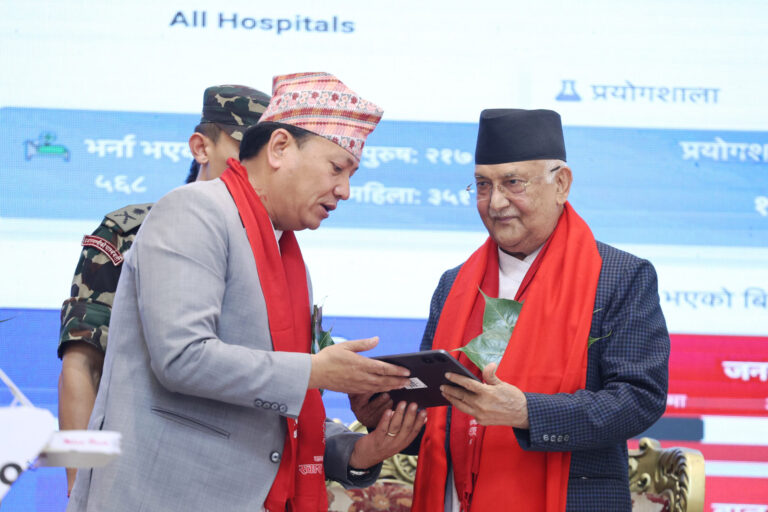प्रधानमन्त्री ओलीद्वारा बागमती प्रदेशलाई पूर्ण खोप प्रदेश घोषणा